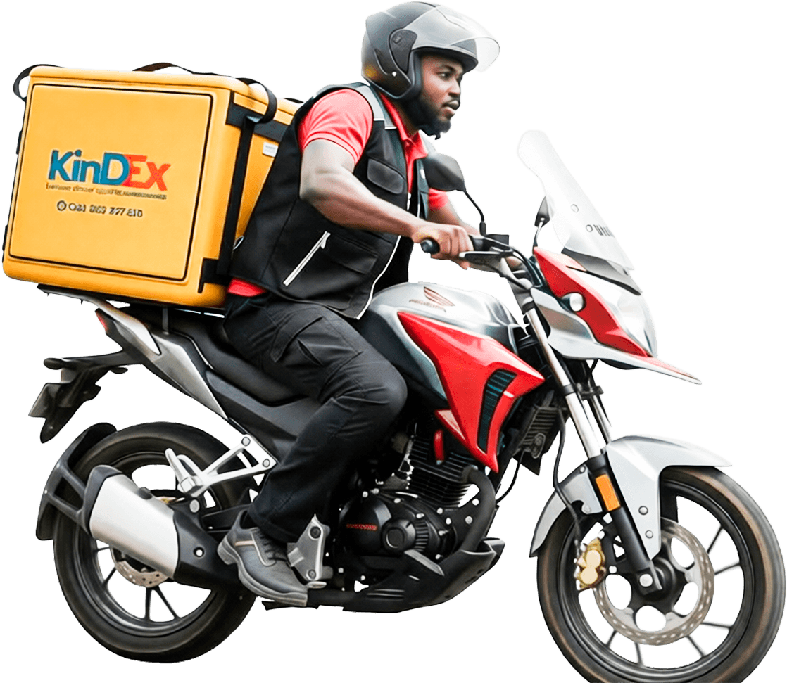 Coursier KinDex à moto — livraison express à Kinshasa